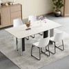 MAYEERTY Set of 4 PU Leather Chairs, Modern Industrial Chairs for Kitchen Dining Room Living Room, White - 2 of 4