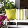 TopComfy Support Pillow Outdoor and Indoor Stripe Pillow with Weather Resistant Fabric for Patio, Green, 17"*17"*10" - 3 of 4