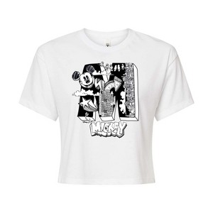 Women's - Disney - Mickey Mouse Cropped Graphic T-Shirt - 1 of 4