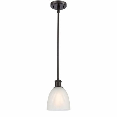 Castile - 1 Light Stem Hung Mini Pendant In Industrial Style-9 Inches Tall and 6 Inches Wide