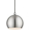 Livex Lighting Stockton 1 - Light Pendant in  Brushed Nickel/Polished Chrome - 3 of 4