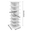 YIYIBYUS Square Shoe Storage Organizer, Rotating Shoe Rack Tower, White - 4 of 4