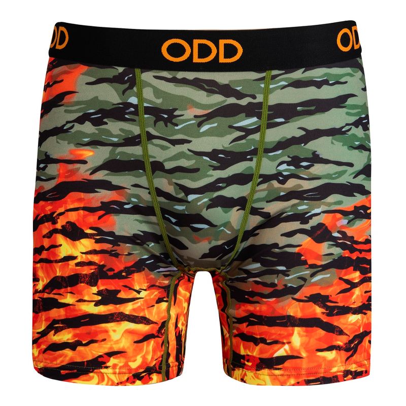 Odd Sox, Tiger Fire Camo, Novelty Boxer Briefs For Men, Large, 1 of 5