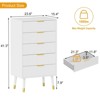 5 Drawer Dresser for Bedroom, Modern Nightstand, 5 Chest of Drawers with Deep Drawers, Side Table for Living Room, Hallway, White - 2 of 4