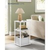 3-Tier End Table with Fabric Basket, Steel Frame Nightstand, Toolless Assembly Storage Side Table for Bedroom, Living Room, Modern Design - 2 of 4