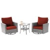 Sonkuki 3-Piece Patio Chair Set Swivel Rocking Chair Set Side Table Suiting Backyard, Poolside and Patio - 2 of 4