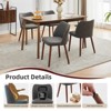 Leather Dining Chairs Set of 2 Upholstered PU Dining Chair w/Wood Legs, Wing Backrest, Wooden Kitchen Chairs w/Thick Cushions, Leveling Feet - 4 of 4
