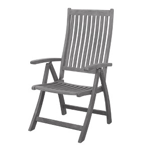 Courtyard Casual Surf Side Teak 5 Position Arm Chair  Driftwood Gray Color - 1 of 4