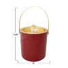 Storied Home 1.5-Quart Enameled Stainless Steel Ice Bucket with Glass Knob Handle, Red and Gold Finish - 2 of 2