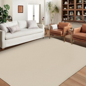 10'× 13' Washable Large Area Rug, Non-Slip, Low Pile, Modern Solid Grey, Stain Resistant Carpet for Living Room, Bedroom, Home Office - 1 of 4