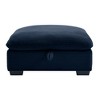 Corduroy Fabric Ottomans Footrest to Combine with 2 Seater Sofa, 3 Seater Sofa and 4 Seater Sofa, Bule Corduroy - 2 of 4