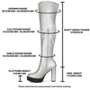 Allegra K Women's Platform Heels Chunky Heel Over Knee High Boots - 2 of 4