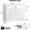 Zstar 6-Drawer Dresser with LED Lights and USB Charging Station, White - 2 of 4