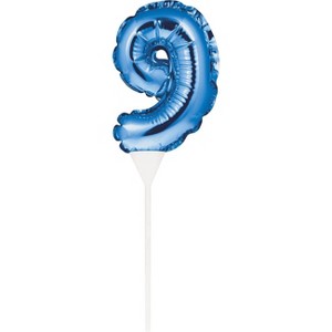 Number 9 Balloon Cake Topper Blue