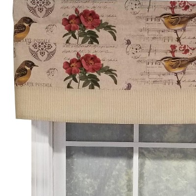 Song Bird Beige and Ivory Cotton Rod Pocket Valance