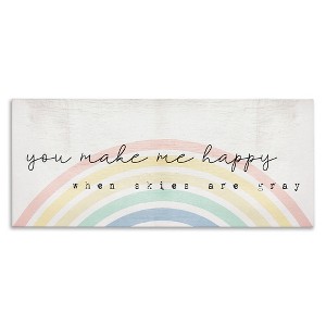 Stupell Industries You Make Me Happy Quote Rustic Rainbow Arches - 1 of 4