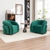 SEYNAR Modern Glam Velvet 360 Degree Swivel Accent Armchair with Tufted Back Set of 2 - 4 of 4