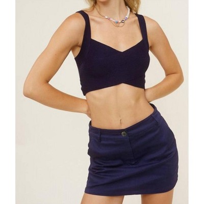 Women's Cropped Ribbed Sweater Tank - Mimosa