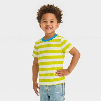 Toddler Boys' Striped Jersey Knit T-Shirt - Cat & Jack™ White