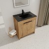 Vynxaria 30 in. Single Freestanding White Oak Plywood Bath Vanity with Black Ceramic Counter KD-PACKING Ready to Assemble - 2 of 4