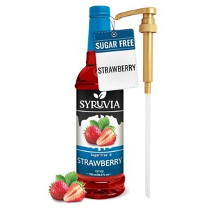Syruvia Sugar Free Strawberry Syrup, Fruity Syrup for Drinks & Desserts ...