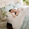 King Size Reversible Floral Duvet Cover Set, Green, 3 Pieces, Zipper Closure, 104x90 with 8 Ties, 2 Pillow Shams 20x36 - 2 of 4