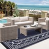 Outdoor Rug Modern Bordered Geometric Rug Waterproof Reversible Plastic Straw Rug for Patio Camping RV Balcony Backyard - 2 of 4