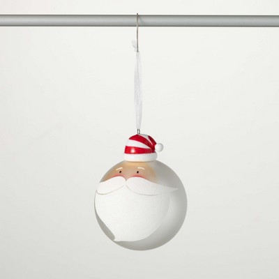 4.75"H Sullivans Christmas Whimsical Santa Ball Ornament  Red-White
