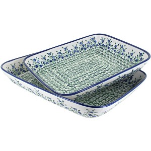 Blue Rose Polish Pottery 3700 Zaklady Rectangular Baker Set - 1 of 1
