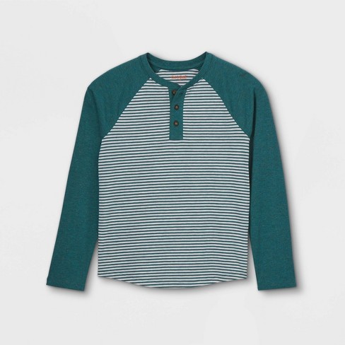 Boys Striped Double Knit Henley Long Sleeve T Shirt Cat Jack Target