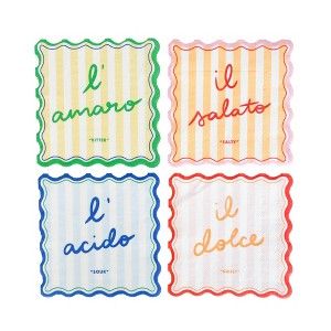 Jollity & Co. - Le Dinner Cocktail Napkins - Pack of 20 Paper Napkins, 5 of Each Style - 1 of 4