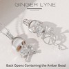 Skull Necklace for Women by Ginger Lyne Glowing Amber Eyes Sterling Silver Pendant and 16-18" Chain - 2 of 4