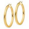 Black Bow Jewelry 3mm, 14k Yellow Gold Square Tube Round Hoop Earrings, 40mm (1 1/2 In) - 2 of 4