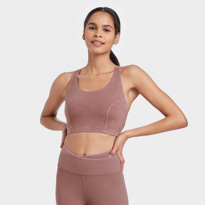 Women's Longline Bra with Twisted Strappy Back - JoyLab™ Mocha XS