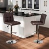 Costway Set of 4 PU Leather Bar Stool Swivel Bar Chair w/ Adjustable Height - 4 of 4
