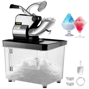 VEVOR 110V Commercial Ice Crusher 440LBS/H, ETL Approved 300W Electric Snow Cone Machine with Dual Blades, Stainless Steel Shaved Ice Machine, Black - 1 of 4