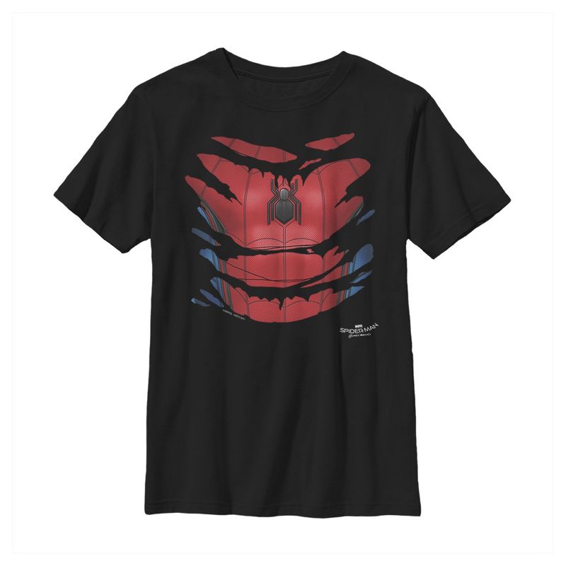 Boy's Marvel Spider-Man Ripped Costume T-Shirt, 1 of 5