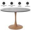 LeisureMod Bristol 40" Round Dining Table with Sintered Stone Top and Natural Wood Steel Pedestal Base for Modern Kitchen and Dining Room - 3 of 4