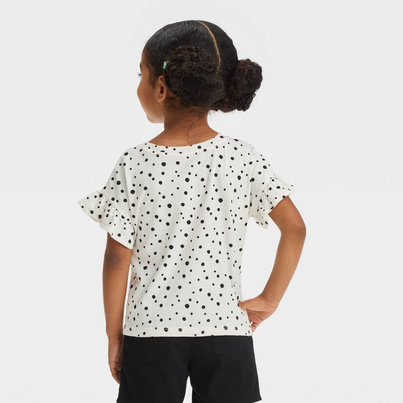 Toddler Girls&#39; Polka Dots T-Shirt - Cat &#38; Jack&#8482; Off-White, 3 of 9