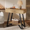 Lantine End Side Table for Living Room, Narrow Couch Side Table, Small Bedside Nightstand for Bedroom, Small Spaces, Natural - 4 of 4