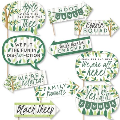 Big Dot of Happiness Funny Family Tree Reunion - Family Gathering Party Photo Booth Props Kit - 10 Piece