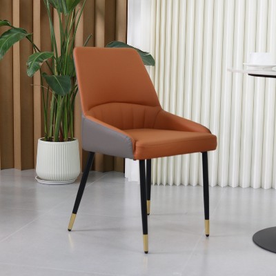 Set of 2 Ultra-Comfortable Dining Chairs: Wide Padded Microfiber Leather Seat & Two-Tone Style - Easy Clean for Home & Restaurant