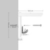 Entryway Hanging Coat Rack, Wall-Mounted Wooden Shelf, with 4 Double Hooks, Wall Floating Shelf, White - 3 of 4