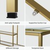 Neutypechic Modern Metal Narrow Console Table Rectangle Entryway Table with Storage, Iron Frame, Tempered Glass Top - 40" × 9" - 4 of 4