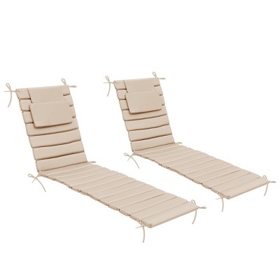 Pellebant 72inch Patio Chaise Lounge Chairs Cushion 22D Sponge 220gsm Polyester Fabric