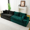 120" Color-Block Turtle Velvet Sofa with Ergonomic Backrests & High-Density Cushions - 2 of 4