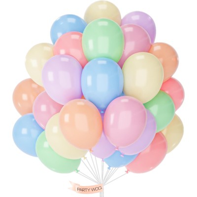 PartyWoo Balloons Pastel Rainbow Color 12 Inch 100 pcs