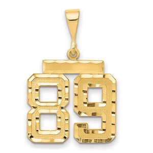 Black Bow Jewelry 14K Yellow Gold, Varsity Collection, Medium D/C Pendant Number 89 - 1 of 4