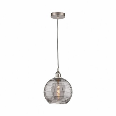 Athens Deco Swirl - 1 Light Mini Pendant In Industrial Style-12.75 Inches Tall and 10 Inches Wide