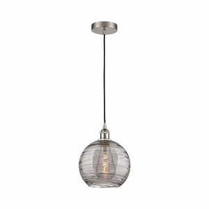 Athens Deco Swirl - 1 Light Mini Pendant In Industrial Style-12.75 Inches Tall and 10 Inches Wide - 1 of 1